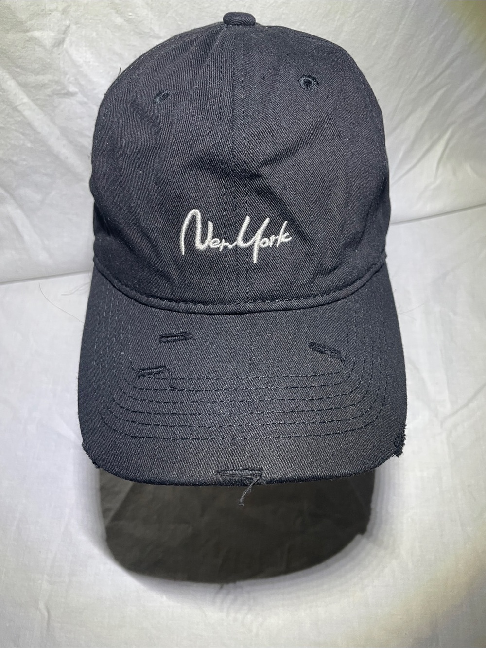 Black 'New York' Embroidered Baseball Cap